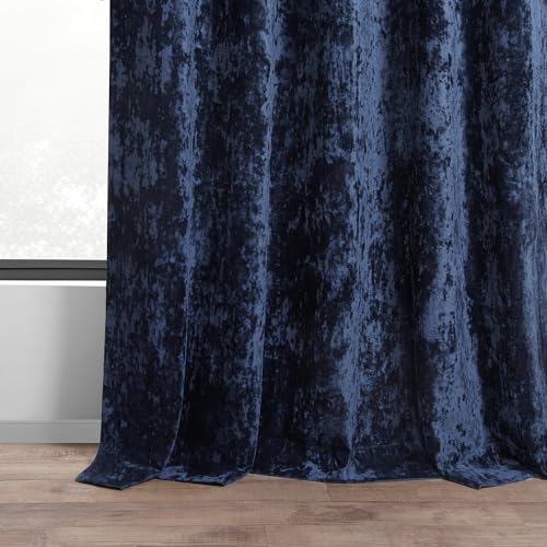 HPD Half Price Drapes Lush Crush Velvet Curtains - Room Darkening Curtain 96 Inches Long for Bedroom & Living Room, Luxury Look, Rod Pocket Design, (1 Panel), 50W x 96L, Sapphire Blue - color: Sapphire Blue, size: 50"W x 96"L (Pack of 1)