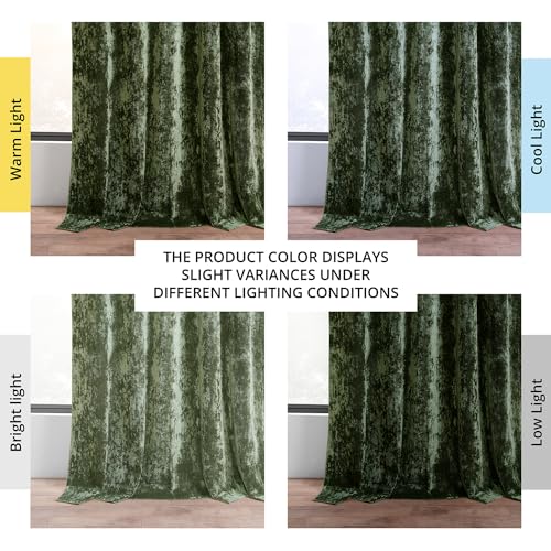 HPD Half Price Drapes Lush Crush Velvet Curtains - Room Darkening Curtain 108 Inches Long for Bedroom & Living Room, Luxury Look, Rod Pocket Design, (1 Panel), 50W x 108L, Emerald Green - color: Emerald Green, size: 50"W x 108"L (Pack of 1)