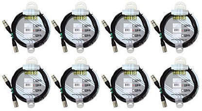 (8) Chauvet DMX3P10FT 10 Foot Male to Female 3 Pin DMX Lighting Cable