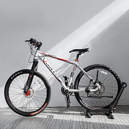 Sports Foldable Alloy Bicycle Stand Bike Floor Parking Rack Steady Wheel Holder Fit 20"-29" BikesIndoor Home Garage Cycling Storage Organizer Cycle Tires Rack Holder for Mountain and Road Bike