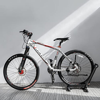Sports Foldable Alloy Bicycle Stand Bike Floor Parking Rack Steady Wheel Holder Fit 20"-29" BikesIndoor Home Garage Cycling Storage Organizer Cycle Tires Rack Holder for Mountain and Road Bike