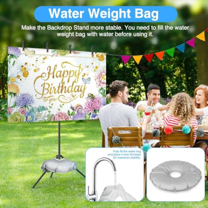 EMART T Shape Backdrop Stand 8.5x5.4ft, Green Screen Photo Banner Stand | Backdrop Holder frame with Water Bag and 4 Clamps Photography Background Support Kit for Party, Wedding, Photoshoot, Balloon