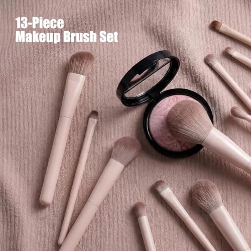 Makeup Brush Set 13 Pcs Professional-Complete Kit with Foundation,Eyeshadow,Blush&Lip Brushes-Soft Synthetic Bristles for Women&Beginners A - color: A