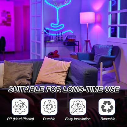 PATIKIL LED Strip Light Clips, 50 Pack Mounting Bracket Soft Fixing Clips Clamp Holders with Screws for 20mm Wide 3528/5050 Neon RGB Light Cable Ribbon, Transparent - size: 20 mm
