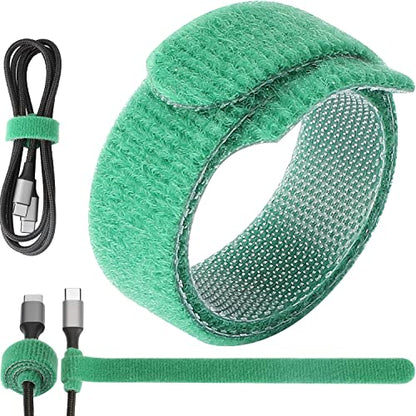 50pcs Reusable Fastening Adjustable Cable Ties Wire Management (8 Inch, Green) - color: Green, size: 8 Inch