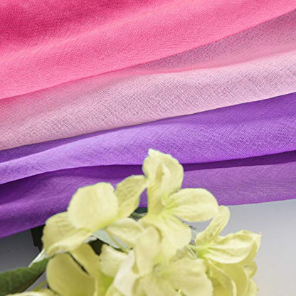 KOUFALL Purple and Hot Pink Sheer Curtains 2 Panels 84 Inches Long,Preppy Princess Coquette Curtains for Teen Girls Bedroom - color: Pink and Purple, size: 52"W x 84"L (Pack of 2)