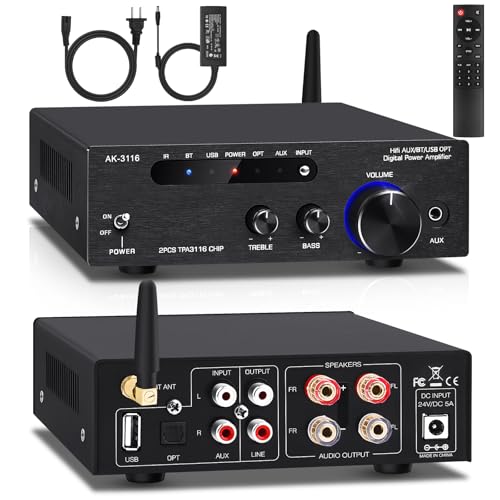 AK-3116 Bluetooth 5.0 Stereo Amplifier, 2 x 100W - color: AK-3116