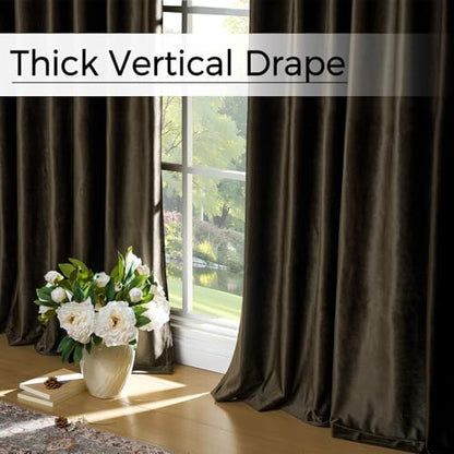 Brown Velvet Pinch Pleated Curtains: 84 Inches Long 2 Panels Set Luxury Living Room Darkening Thermal Insulated Drape with Hooks- Elegant Soundproof Noise Reducing Back Tab Window Curtain for Bedroom - color: Pinch Pleated | Brown, size: 40"W x 84"L (Pack