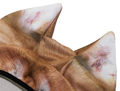 WTACTFUL 3D Animal Ears Balaclava, Breathable Face Mask for Halloween | Stand-Up Ears, Windproof Dustproof, Quick-Dry, No Fade Print, Soft, for Music Festivals Raves Ski Snowboard Moto Party - color: Shiba Inu Meb-03