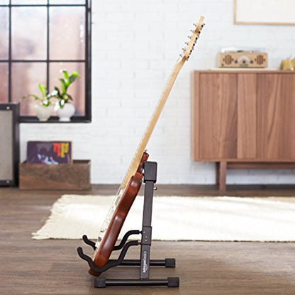 Amazon Basics Portable Adjustable Folding Guitar Stand for Electric and Acoustic Guitars, A-shape, Fully Assembled with Padded Foam, Black, 8.66 x 15.16 x 3.74 inches - size: 8.66 x 15.16 x 3.74 inches
