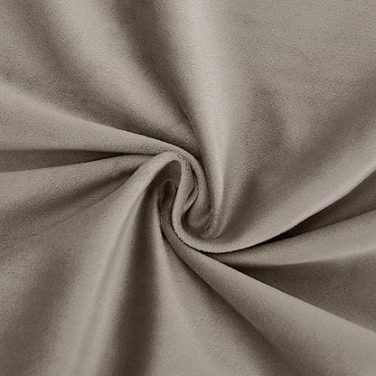 DWCN Velvet Curtains Taupe 63 inches Long- Room Darkening Light Blocking Window Drapes for Nursery Bedroom, Living Room, Tieable Solid Grommet Curtains & Drapes, W52 x L63, 2 Panels - color: Taupe, size: 52"W x 63"L (Pack of 2)