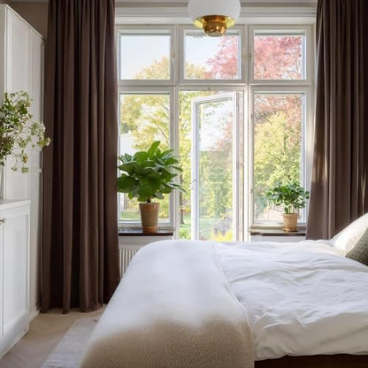 NICETOWN Brown Velvet Curtains 84 inches Length for Bedroom, 52 x 84 - color: Brown Series - Brown, size: 52"W x 84"L (Pack of 2)