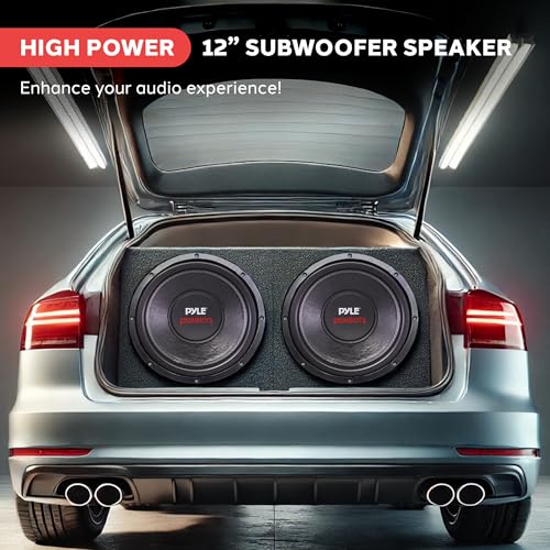 Pyle 12" Car Audio Speaker Subwoofer - 1600W High Power Bass Surround Sound Stereo Subwoofer Speaker System, Non-Press Paper Cone, 90 dB, 40 Ohm, 60 oz Magnet, 2'' 4 Layer Voice Coil, Black - PLPW12D