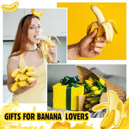 Knitgrip 2 Pcs Funny Headbands Pickle Hot Dog Strawberry Banana Chili Pepper Taco Style Funny Costume Accessories(Banana) - style: Banana