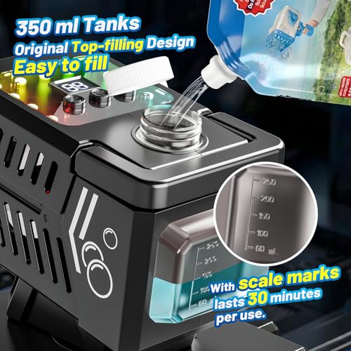 SHCKE Bubble Machine with Remote Control, Auto Rotation & 11 RGB Lights | Rechargeable/USB-C,Top-Fill Portable Bubble Maker for Kids,Outdoor,Birthday Parties,Wedding,Camping,Pool - color: Black