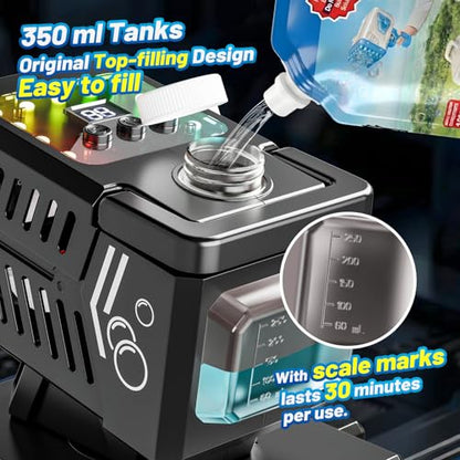 SHCKE Bubble Machine with Remote Control, Auto Rotation & 11 RGB Lights | Rechargeable/USB-C,Top-Fill Portable Bubble Maker for Kids,Outdoor,Birthday Parties,Wedding,Camping,Pool - color: Black