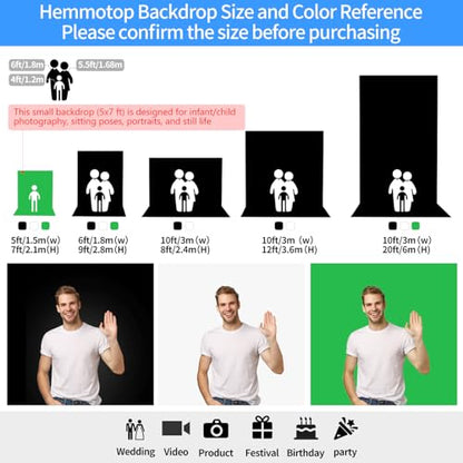 Hemmotop Photo Backdrop, White, 5x7ft, Photography Background Backdrops | Polyester Fabric, Non Reflective, Ideal for Photoshoot, Product Photos, Easter, Birthday, Baby Shower, Halloween Party - color: White, size: 5x7ft