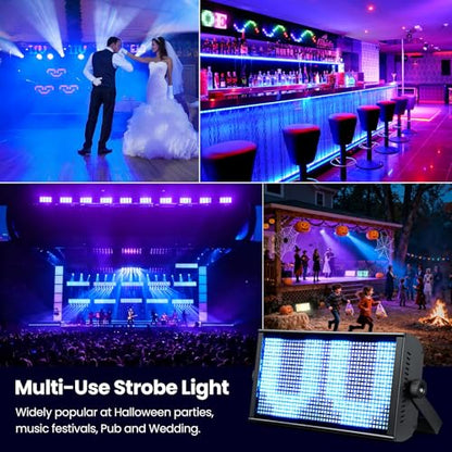 Betopper Stage Strobe Light Bar, 945 * 0.5W RGB LED Stage Light Bar with 7x15 Pixel Control Zones,30Hz Strobe Speed,DMX512 Sound-Active Flash DJ Light Bar,Disco Wash Lighting for Club,4 Packs