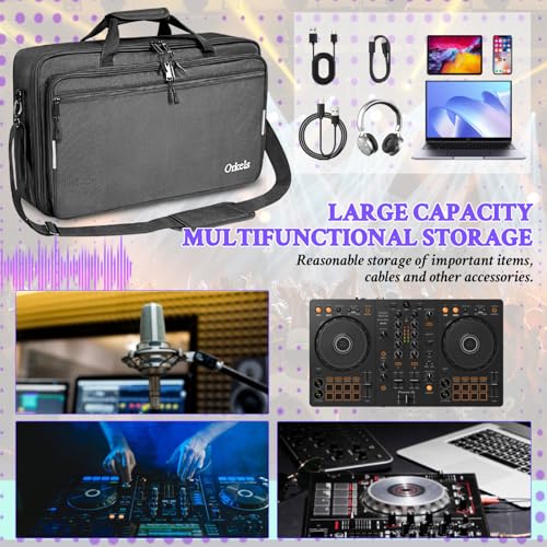 ORKELS DJ Controller Bag Compatible with FLX4, FLX2, REV1, DDJ SB3, DDJ SB2, DDJ 400, DDJ RB, DDJ200, Pro FX, MPFX, DJ2GO2 Touch, Mix II, Party Mix, 200 MK2 DJ Controller, S-21.6''Lx13''Wx4.7''H - size: S-21.7''L x 12.6''W x 4.7''H