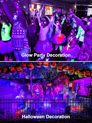 ZUCKEO Blacklight Spotlight Outdoor 15W Halloween Black Light Spot Light with US Plug, IP66 Landscape Black Lights Fixtures for Glow Party Fluorescent Yard Garden House Decorating(6Pack) - size: 6 Pack