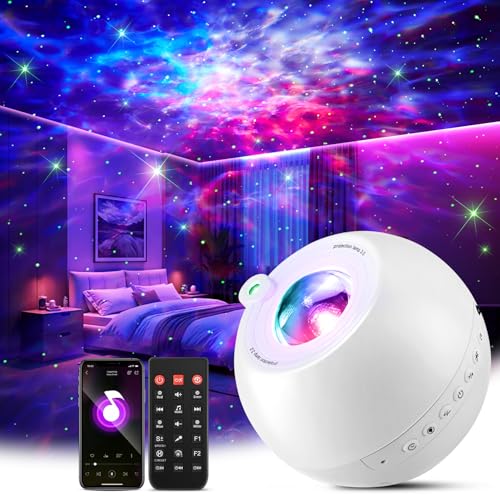 One Fire Galaxy Projector,15 Colors,Gifts for Girls&Women&Boys,White Noise - color: White