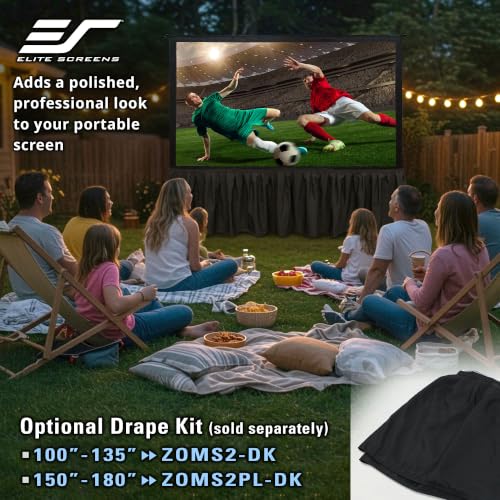 Elite Screens Yard Master 2 WraithVeil Projector Screen 180-INCH 16:9 Front and Rear 4K/8K Ultra HD Active 3D HDR Movie Screen, OMS180H2-DUAL - color: Front and Rear Projection, size: 180-inch, 16:9, style: Yard Master 2 Dual