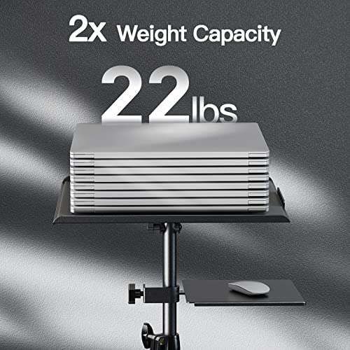 Amada Projector Stand with Wheels, Height Adjustable Rolling Stand with Mouse Tray, Bag Included - Ideal for Laptop, Projector, DJ, Sheet Music - AMPS05 - size: 25-51 inches