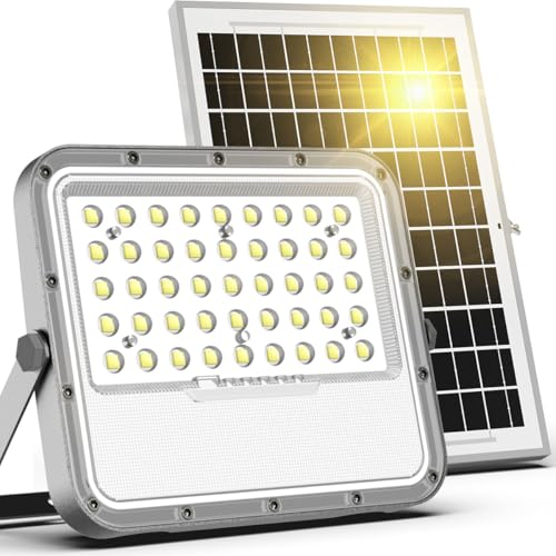 Engrepo Solar Lights Outdoor 3000LM Auto On/Off Dusk to Dawn Light | IP65 Waterproof Outside Solar Powered Security Flood Light with Remote Control for Wall Porch Shed Barn
