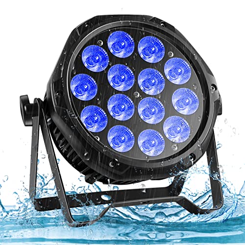 14LED Par Lights Outdoor Waterproof RGBW 4-in-1 Stage Light, 210W Wash Par Can Light, DMX Control Strobe Effect for DJ, Church, Wedding, Outdoor Event, Halloween, Christmas, Club, Wedding, Bars - size: 1 Pack