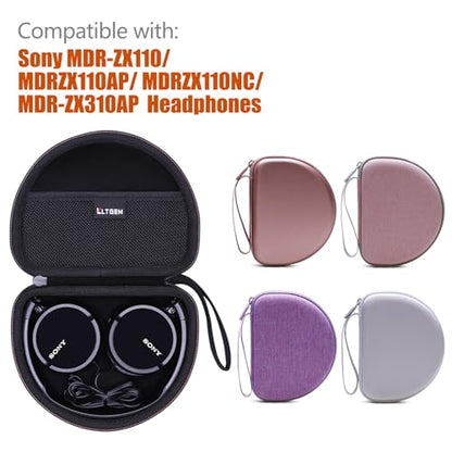 LTGEM Case Compatible with Sony MDR-ZX110 / MDRZX110AP / MDRZX110NC / MDR-ZX310AP ZX Series Wired On-Ear Headphones, Black(Case Only) - color: Black