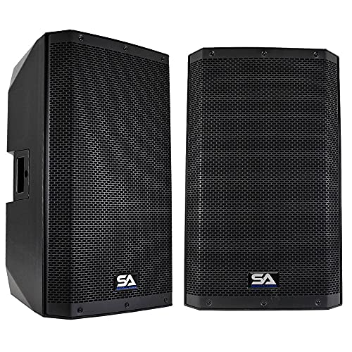 Seismic Audio Speakers Riot-12, Pair of Premium PA/DJ 2-Way Active PA/DJ Speakers, 12”, Bluetooth, DSP, Built in Mixer & Class D Amplifier