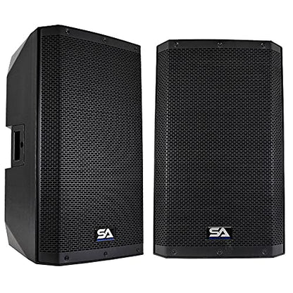 Seismic Audio Speakers Riot-12, Pair of Premium PA/DJ 2-Way Active PA/DJ Speakers, 12”, Bluetooth, DSP, Built in Mixer & Class D Amplifier