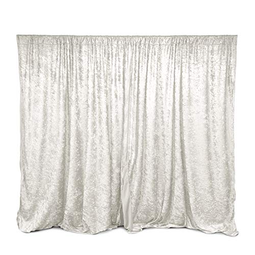 AK TRADING CO. 10 feet x 10 feet Lush Velvet Backdrop Drapes Curtains Panels with Rod Pockets - Wedding Ceremony Party Home Window Decorations - White - color: White