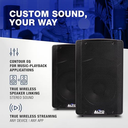 Alto TX410 350W 10" Powered PA Speaker | TWS Bluetooth, 2-Channel Mixer, and Monitor Mode for Bands, DJs, Rehearsals, and Venues - size: 10" PA Speaker
