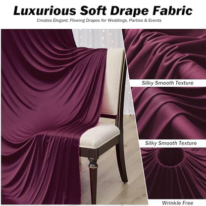 20x12 ft Burgundy Backdrop Curtains for Weddings, Birthdays and Photos - color: Burgundy, size: W5' x H12'(4 panels)