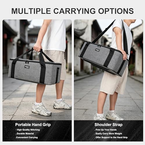 FOMITO Photography Lighting Equipment Bag, Padded Studio Light Carrying Case for Light Stands, Mini Softboxes, LED Lights & Camera Accessories, Adjustable Dividers, Travel Storage Bag 21.2"x12.2"x9.2" - size: S20/21.2"x12.2"x9.2"
