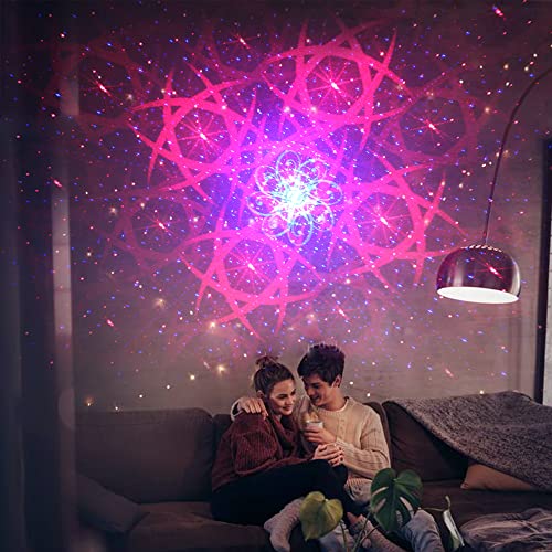 Chims Party Light RGB 33 Patterns with Red Starry Sky Music Activated Lights for Christmas Xmas Family Disco DJ Party Birthday Gift Outdoor Garden Camping Dance Show - color: RGB Magical Patterns plus Stars