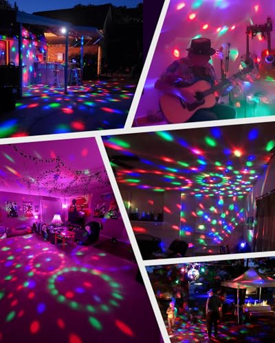 Luditek 4-Pack Disco Ball Light, Sound Activated, Battery Powered USB