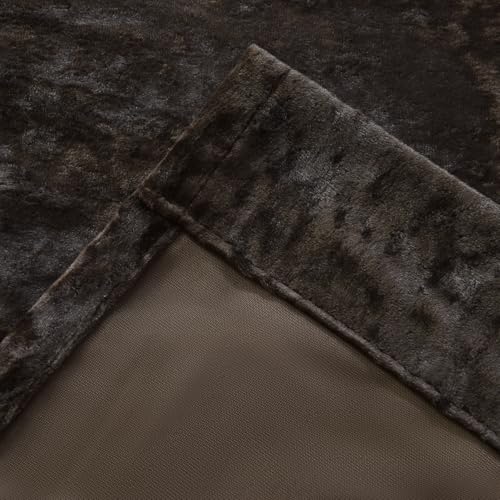 Brown Velvet Curtains 84 inches Long Luxury Back Tab Thermal Insulated Room Darkening Window Drapes for Living Room/Bedroom, W52 x L84, 2 Panels - color: Chocolate, size: 52"W x 84"L (Pack of 2)