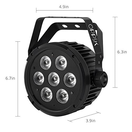 70W 7LED RGBWA DMX Stage Par Lights by Remote Control | Auto Play Sound Activated, Uplights for Wedding Church Christmas Club Bands Mobile DJ Events Party