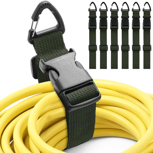 6 Pack Adjustable Extension Cord Holder Straps,Dark Green - color: Dark Green