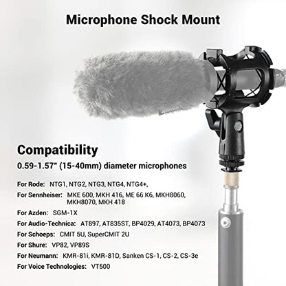 SmallRig Microphone Shock Mount Cold Shoe Pinch for Camera Shoe Boompole (Pack of 2) - size: 55x50x121mm (Pack of 2)