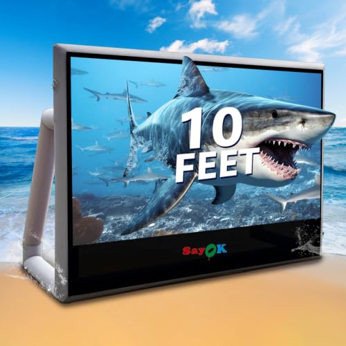 SAYOK 10FT(120IN) Inflatable Projector Screen, Movie Screen Outdoor | Quiet, Waterproof & Durable, High‑Quality TPU Material for World Cup, Ball Games, Outdoor Movies, Pool Parties Backyard