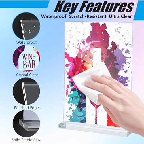 15pcs, Acrylic Sign Holder 5x7, Acrylic Frame, 5x7 Acrylic Sign Holder, Table Sign Holders, Table Tents, Clear Display Stand, Paper Stand, Suitable For Offices, Restaurants, Exhibitions, And Shops