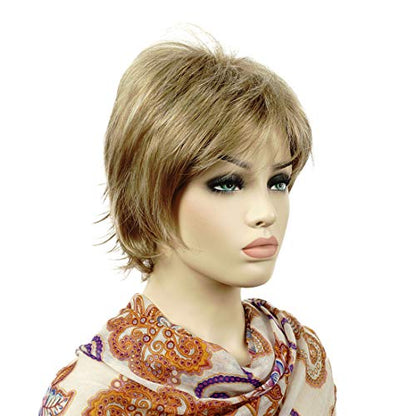 Lydell Short Layered Shaggy Full Synthetic Wigs (15H613 Blonde Mix) - color: 15H613 Blonde Mix