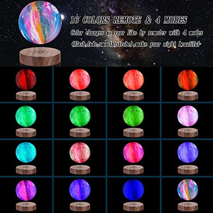 Floating Moon Lamp -3D Galaxy Levitation Moon Light,Magnetic LED Night Lights for Girls Boys Kids Women Birthday Graduation Gifts - color: 16 colors galaxy
