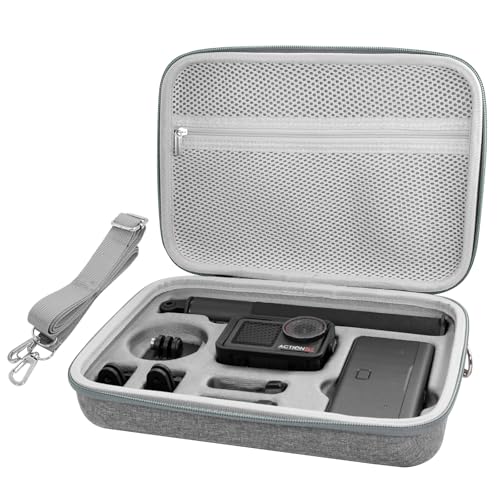 REYGEAK Osmo 액션 5 프로 휴대용 케이스, 대형 휴대용 케이스 숄더백, DJI 액션 4/액션 3 어드벤처 콤보 액세서리와 호환되는 방수 하드 케이스 (라지 사이즈)