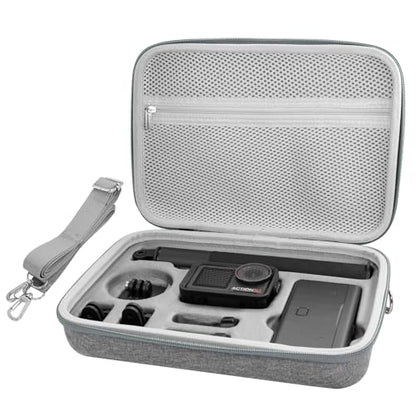 REYGEAK Osmo 액션 5 프로 휴대용 케이스, 대형 휴대용 케이스 숄더백, DJI 액션 4/액션 3 어드벤처 콤보 액세서리와 호환되는 방수 하드 케이스 (라지 사이즈)