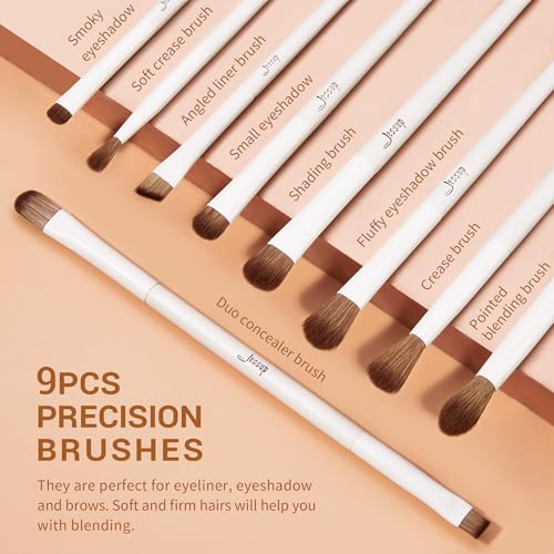 Jessup Makeup Brushes 14Pcs Makeup Brush Set Premium Synthetic Powder Foundation Contour Blush Concealer Eye Shadow Blending Liner Make Up Brush Kit Light Grey T329 - color: Light Grey-14pcs, size: Full Brush Set