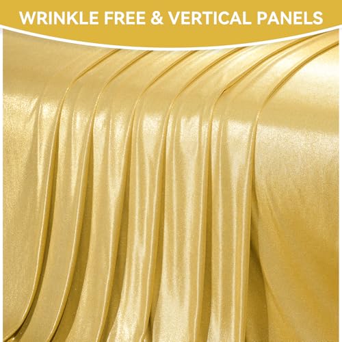 50x12ft Glitter Gold Backdrop Curtains, Sequin Curtains Wrinkle Free Polyester Drapes, Shimmer Back Drop Curtains for Parties Banquet Wedding Birthday Photography Background, 10 Panels 5x12ft - color: Gold, size: 5FT x 12FT(10 panels)